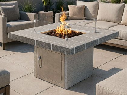 Cal Flame 38-Inch Mesa Square Contemporary Gas Fire Pit