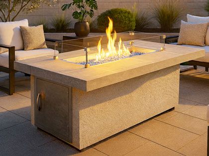Cal Flame 38 x 60-Inch Phoenix Rectangular Modern Gas Fire Pit