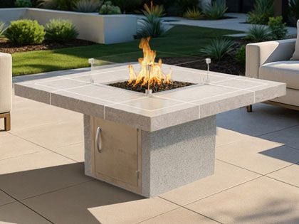Cal Flame 48-Inch Sedona Square Contemporary Gas Fire Pit