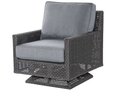 Cannes Teak Rope Arm Swivel Lounge Chair with Sunbrella Cushions