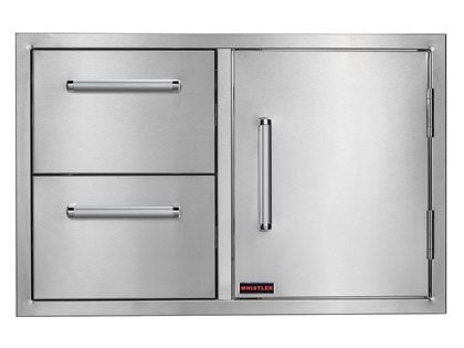 Whistler 33-Inch Stainless Steel Double Drawer and Door Combo with Paper Towel Holder