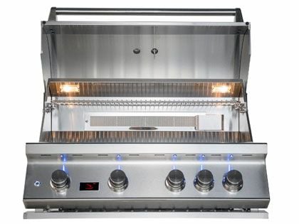 Whistler 34-Inch 4-Burner Built-In Gas Grill With Rear Infrared Burner, Grill Lights, Rotisserie Kit & Cover