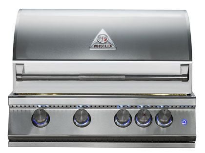 Whistler 32-Inch 4-Burner Built-In Gas Grill With Rear Infrared Burner, Grill Lights, Rotisserie Kit & Cover