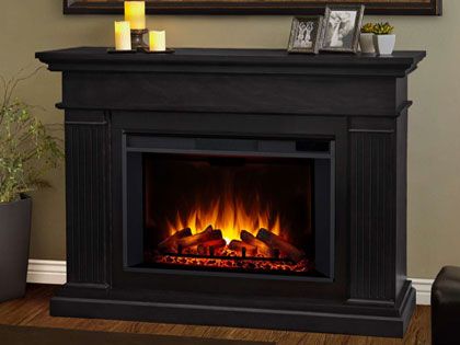 Centennial Grand 56-Inch Electric Fireplace Mantel in Black