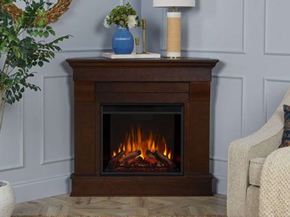 Chateau Corner 41-Inch Electric Fireplace TV Stand in Espresso