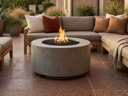 Prism Hardscapes 36-Inch Cilindro Round GFRC Gas Fire Pit