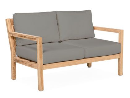 Harmonia Living Classic Teak Wood Outdoor Loveseat