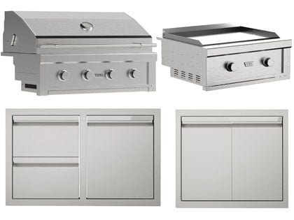 Videl Kitchen Island Package with Gran Fuego 36-Inch 4-Burner Gas Grill and 30-Inch Gran Plancha Griddle