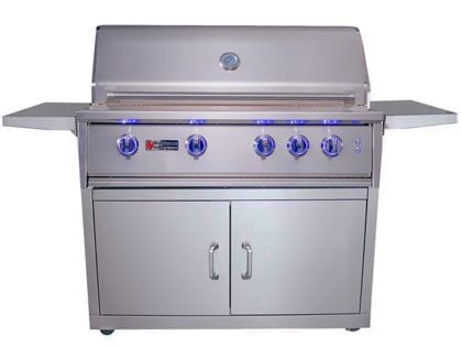 RCS Cutlass Elite Series 38-Inch 4-Burner Gas Grill with Rear Infrared Burner, Rotisserie Kit & Color Changing LED Lighting