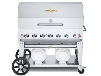 Crown Verity 48-Inch Club Series Propane Gas Grill with Roll Dome Package & Horizontal Tanks