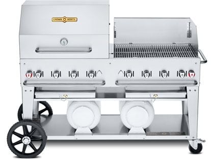 Crown Verity 60-Inch Club Series Propane Gas Grill with Roll Dome Package, Windguard Package & Horizontal Tanks