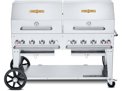 Crown Verity 60-Inch Mobile Gas Grill with 2 Roll Domes Package