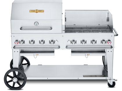 Crown Verity 60-Inch Mobile Gas Grill with Roll Dome & Windguard Package