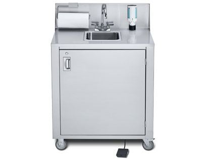 Crown Verity Single Stainless Steel Handwashing Portable Sink