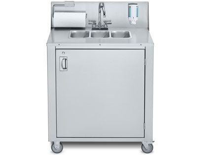 Crown Verity Triple Stainless Steel Handwashing Portable Sink