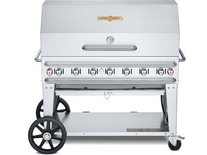 Crown Verity 48-Inch Rental Propane Gas Grill with Roll Dome Package