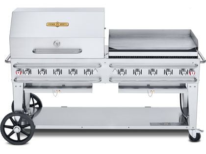 Crown Verity 72-Inch Rental Propane Gas Grill with Roll Dome & Griddle Package