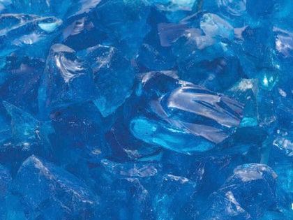 Dagan 1/4 - 3/4-Inch Fire Glass, 10 Pounds, Aqua Blue