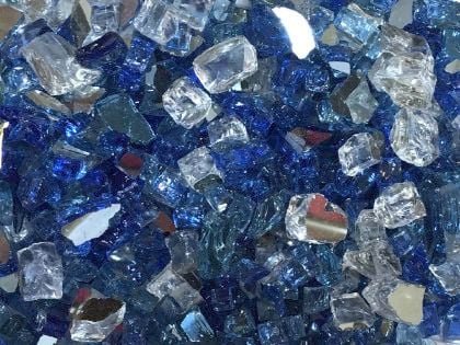 Dagan 1/4 Inch Reflective Fire Glass, 10 Pounds, Sky Blend