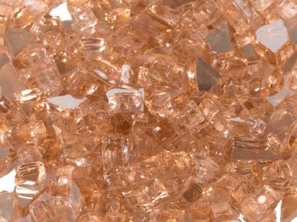 Dagan 1/4 Inch Reflective Fire Glass, 10 Pounds, Rose