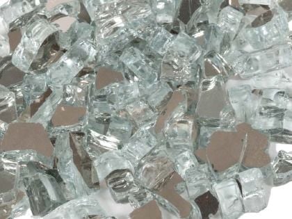 Dagan 1/4 Inch Reflective Fire Glass, 10 Pounds, Silver