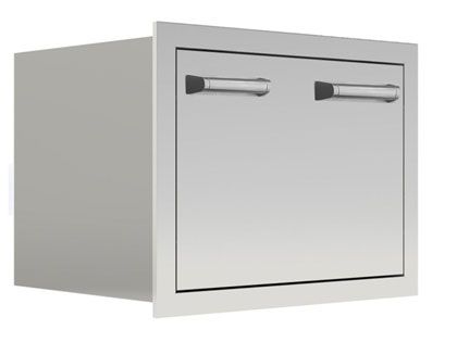 Black Diamond 30-inch Stainless Steel Roll-Out Fully Insulated Ice Chest Storage Drawer - Contemporary Handle