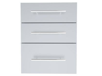 Sunstone Designer Series Raised Style 18 x 23-Inch Stainless Steel Triple Drawer with Self Leveling Legs