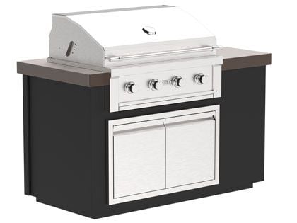 Videl 5-Ft Alta Outdoor Kitchen Island with Gran Fuego 36-Inch 4-Burner Gas Grill