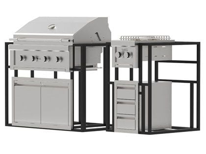 Videl 6-Ft Outdoor Kitchen Island with Gran Fuego 36-Inch 4-Burner Gas Grill