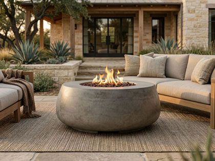 Prism Hardscapes 42-Inch Dune Round GFRC Gas Fire Pit