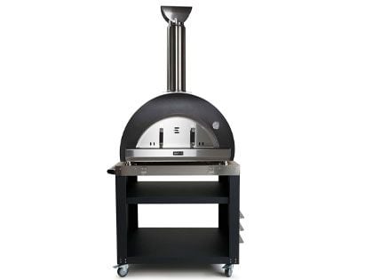 Coyote 40-Inch DUOMO Wood-Fired Pizza Oven on Cart - Matte Black
