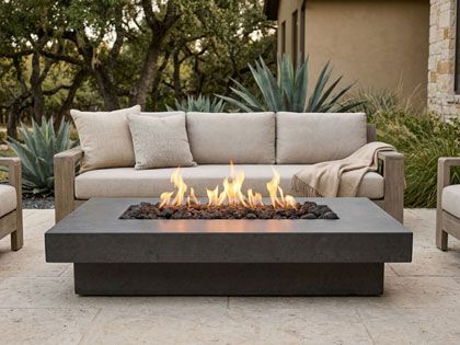 Prism Hardscapes 80" x 37 3/4" Elevate Rectangular GFRC Gas Fire Table