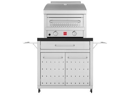 Fuego 27-Inch Stainless Steel Gas Outdoor Pizza Oven with Cart