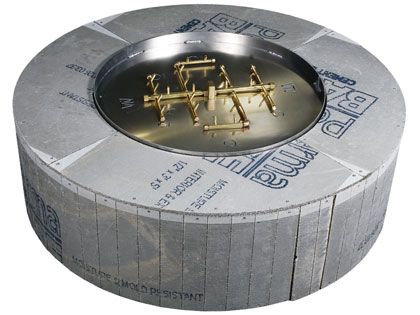 Warming Trends 240K BTU 60" Round Ready to Finish Fire Pit Kit with CROSSFIRE 2.0 Brass Burner 