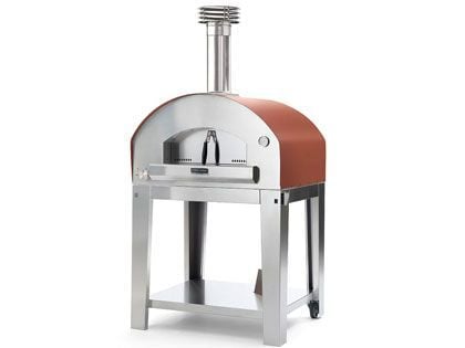 Firenze Hybrid Gas & Wood-Fired Pizza Oven on Cart - Red