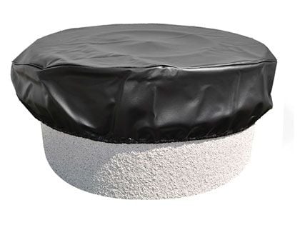 HPC Fire Round Black Vinyl Fire Pit Cover -  35 Inch