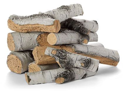 HPC Fire Aspen Birch Outdoor Concrete Gas Log Set - 16 Piece