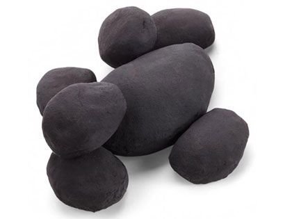 HPC Fire Black Ceramic Fiber River Rock, 1/2 Cubic Foot