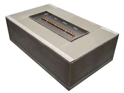 Warming Trends 150K BTU 60" x 36" Rectangular Ready to Finish Fire Pit Kit with CROSSFIRE 2.0 Linear Brass Burner 