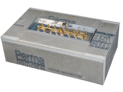 Warming Trends 230K BTU 60" x 36" Rectangular Ready to Finish Fire Pit Kit with CROSSFIRE 2.0 Tree-Style Brass Burner 