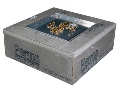 Warming Trends 180K BTU 48" Square Ready to Finish Fire Pit Kit with CROSSFIRE 2.0 Brass Burner 