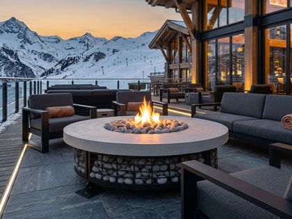 Prism Hardscapes 54-Inch Fuego 54 Round GFRC Gas Fire Table