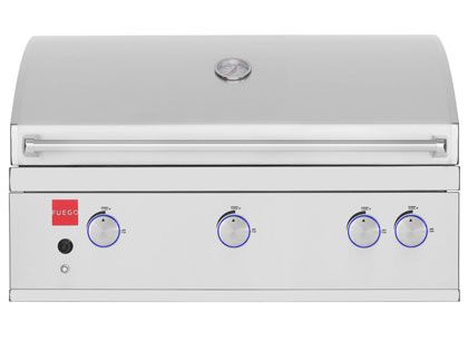 Fuego Pro-36-Inch 3-Burner Stainless Steel Built-In Gas Grill with Lights & Rear Rotisserie Burner