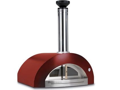 Forno Venetzia Bellagio 200 44-Inch Countertop Outdoor Wood-Fired Pizza Oven - Red