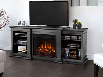 Fresno 72-in Electric Fireplace TV Stand in Black