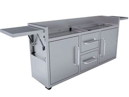 Fusion Stainless Steel Cart for 60-Inch 4-Burner Griddle