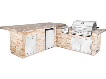 bull gourmet q 9.5-inch l-shaped kitchen island

