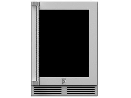 Hestan 24-Inch 5.2 Cu. Ft. Right Hinge Outdoor Rated Refrigerator with Glass Locking Door
