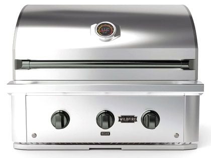 Wildfire Ranch Pro 30-Inch 2 Burner 304 Stainless Steel Gas Grill with Infrared Rear Burner - Chrome Black Accents