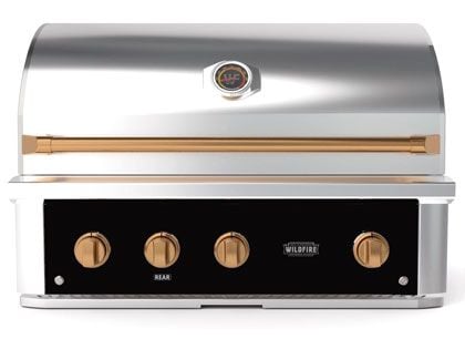 Wildfire Ranch Pro 36-Inch 3 Burner Black 304 Stainless Steel Gas Grill with Infrared Rear Burner - Brushed Bronze Accents